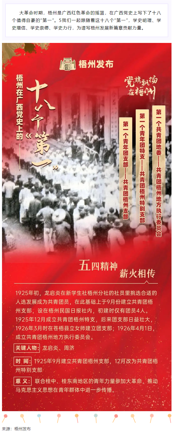 【職工學黨史】梧州的18個&ldquo;第一&rdquo;之⑾丨廣西第一個共青團地委、第一個青年團特支、第一個青年團支部.png
